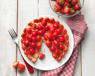 Tarte aux fraises et crème vanille