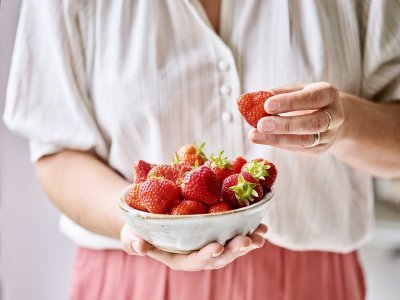 Kommetje met aardbeien