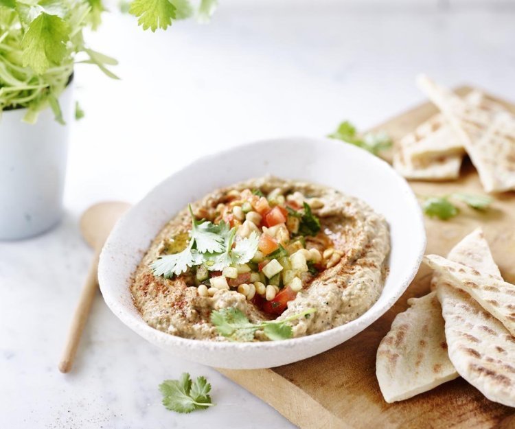 Baba Ganoush et pain plat