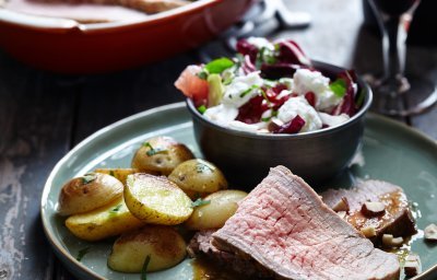 Rôti de veau, salade de chicon