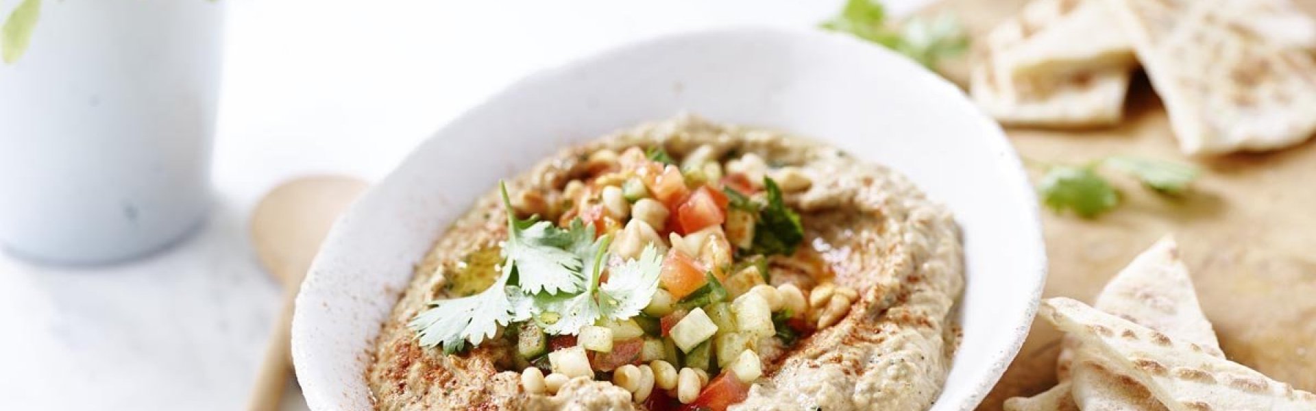 Baba Ganoush et pain plat